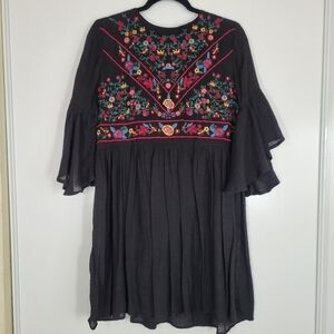 Umgee Boho Bliss in Black‎ with Embroidery Medium Boho Festival Beach Peasant